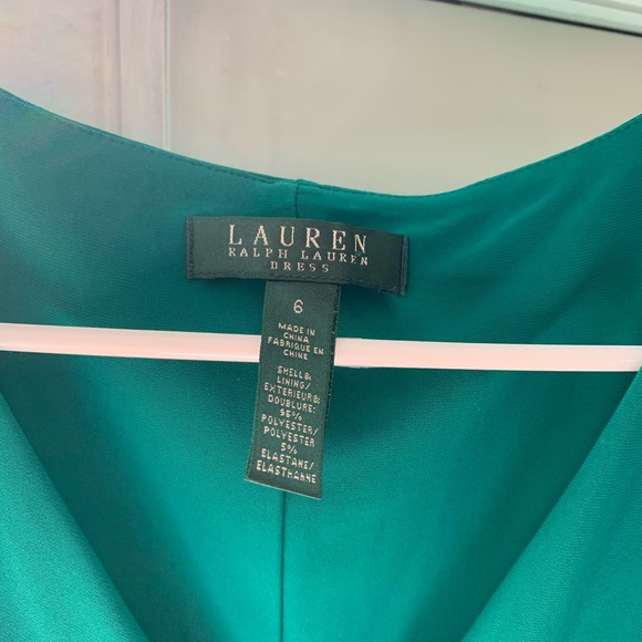 Ralph Lauren mock wrap emerald green dress - Picture 2 of 3